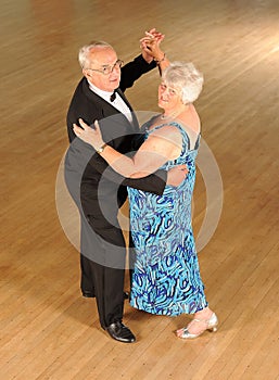 Senior couple ballroom dancing