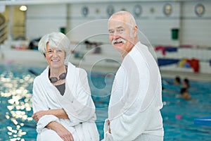 senior couple in balneotherapy photo