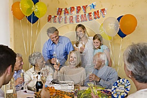 Senior Couple Celebrating Retirement Party
