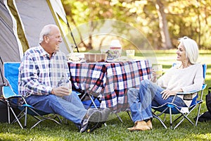 Senior Couple Enjoying Camping Holiday