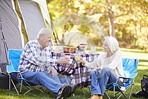 Senior Couple Enjoying Camping Holiday