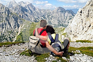 Senior couple enjoying holidays in mountains