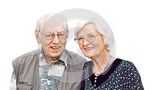 Senior couple with eyeglasses
