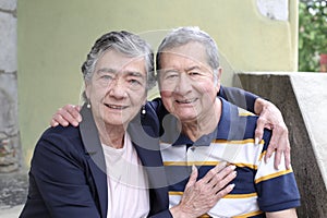 Senior couple falling in love photo