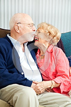 Senior Couple Flirting and Laughing