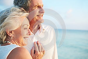 Senior Couple Getting Married In Beach Ceremony