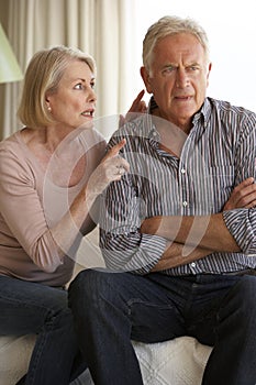 Senior Couple Having Argument At Home