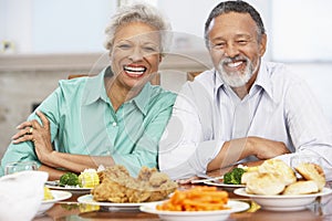 Senior Couple Having Lunch At Home