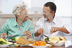 Senior Couple Having Lunch At Home