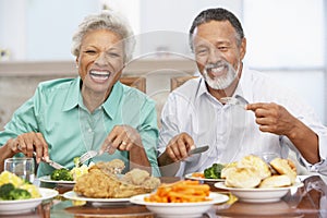 Senior Couple Having Lunch At Home