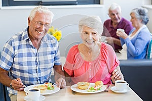 Senior couple having lunch together