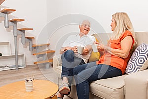 SENIOR COUPLE AT HOME