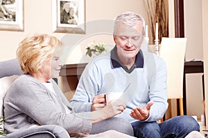 Senior couple at home