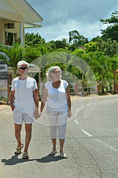 Senior couple at hotel resort