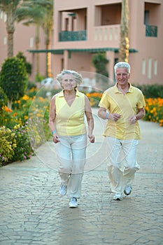 Senior couple at hotel resort