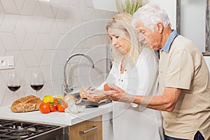 Senior couple in the kitchen