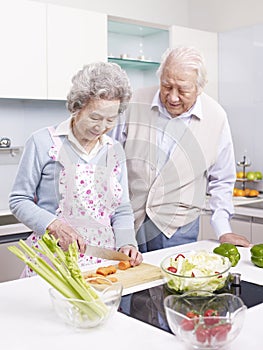 Senior couple in kitchen