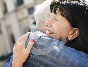 Senior couple love sweet embrace Concept