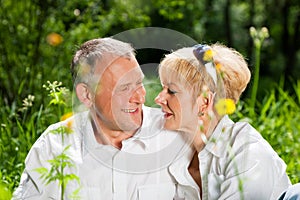 Senior couple outdoors