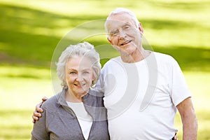 Senior couple outdoors