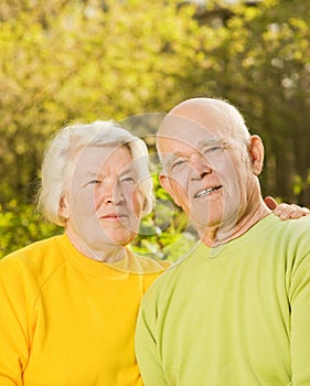 Senior couple outdoors