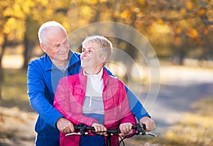 Senior couple outdoors