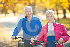 Senior couple outdoors