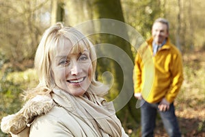 Senior couple outdoors in winter