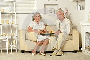 Senior couple playing chess