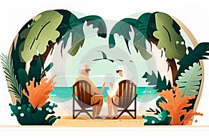 senior couple reading books at beach old man and woman family spending time together relaxation retirement