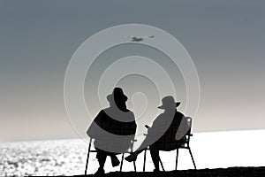 Senior Couple Relaxing at the Beach