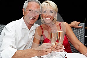 Senior couple in restaurant