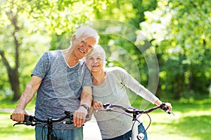 Senior Couple Riding Bikes