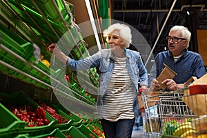 Senior Couple Shopping in Supermarket