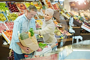 Senior Couple Shopping in Supermarket
