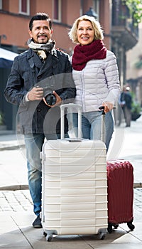 Senior couple sightseeing