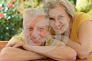 Senior couple sitting