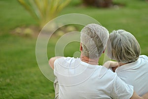 Senior couple sitting