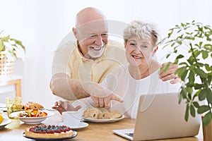 Senior couple smiling