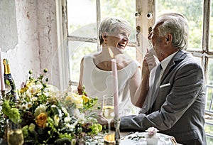 Senior Couple Smiling Cheerful