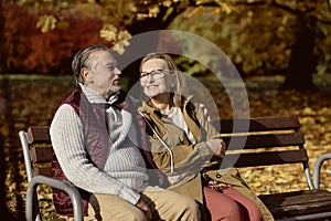 Senior couple spending time together at park