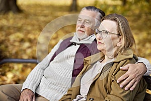 Senior couple spending time together at park