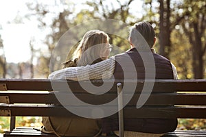 Senior couple spending time together at park