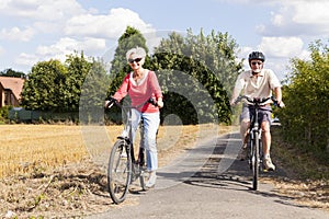 Senior couple at summer bike trip