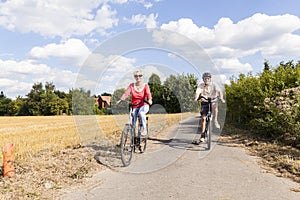 Senior couple at summer bike trip