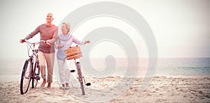 Senior couple with their bicycles