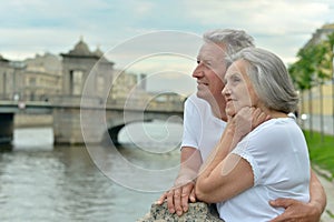 Senior couple traveling