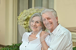 Senior couple at tropic garden