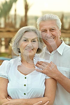 Senior couple at tropic garden