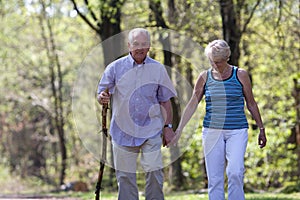 Senior couple walking img